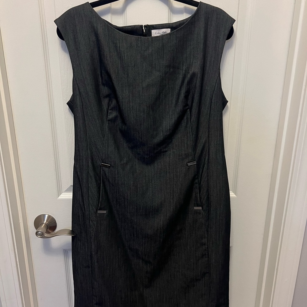 Calvin Klein grey work dress